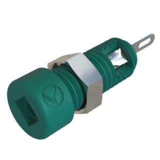 Hirschmann Test & Measurement Green Female Banana Socket 2 mm Connector Solder Termination 60V dc 6A Nickel Tin 930308104