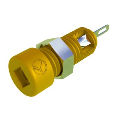 Hirschmann Test & Measurement Yellow Female Banana Socket 2 mm Connector Solder Termination 60V DC 6A Nickel Tin 930308103