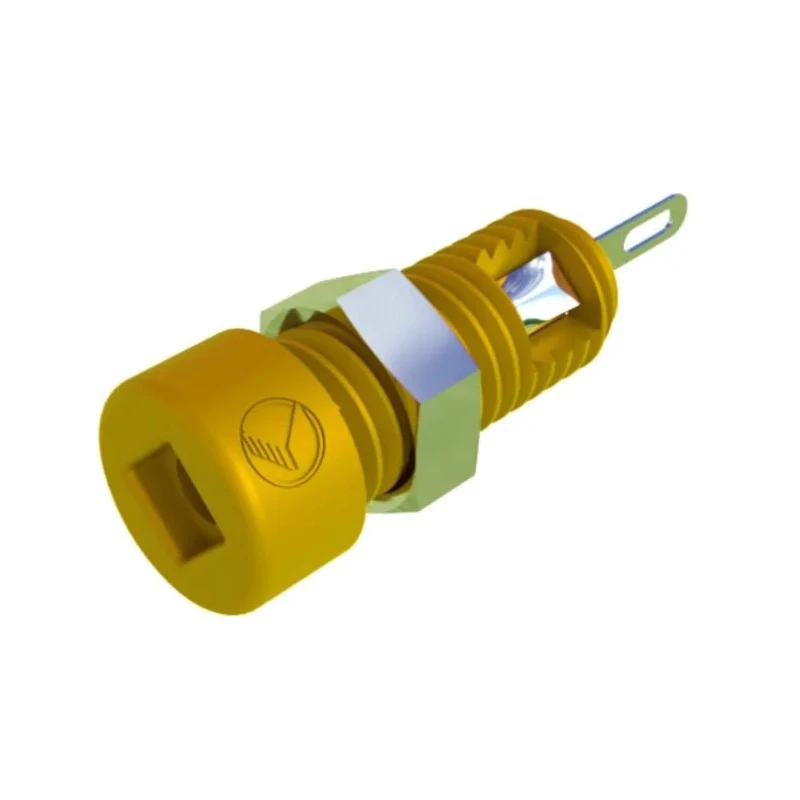 Hirschmann Test & Measurement Yellow Female Banana Socket 2 mm Connector Solder Termination 60V DC 6A Nickel Tin 930308103