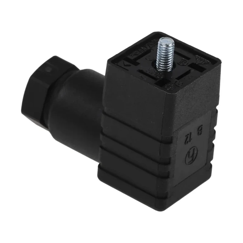 Hirschmann Solenoid Valve Connector 3P+E DIN 43650 C Female, 250 V AC/DC, Black 933024100 GDS 307 BLACK