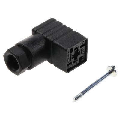 Hirschmann GDSN 207 2P+E DIN 43650 C Solenoid Valve Connector Indicator Light, 250 V AC/DC 6A 933137100 GDSN 207 black