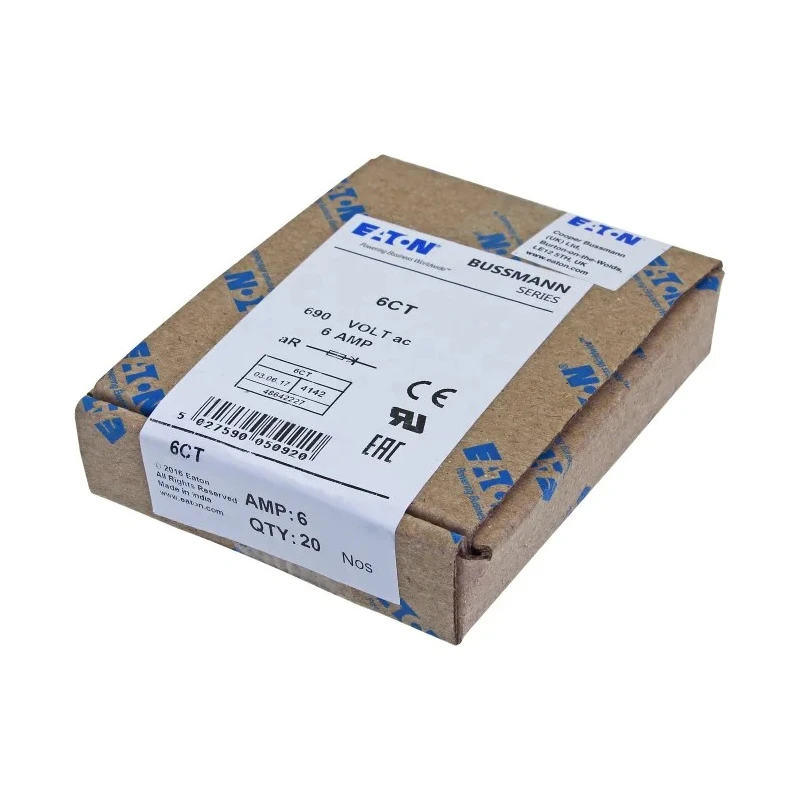 Eaton High-Speed British Standard Fuse 6A Current Rating 690V AC 64.3 mm Fixing Centres 6CT