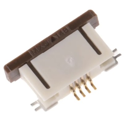 Molex 0.5 mm Pitch 4 Way Right Angle Female Easy-On FPC Connector, Solder Termination 52746-0471
