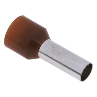 RS PRO Insulated Crimp Bootlace Ferrule Brown 12 mm Pin Length 4.9 mm Pin Diameter to 8 AWG Wire Size 157-1244