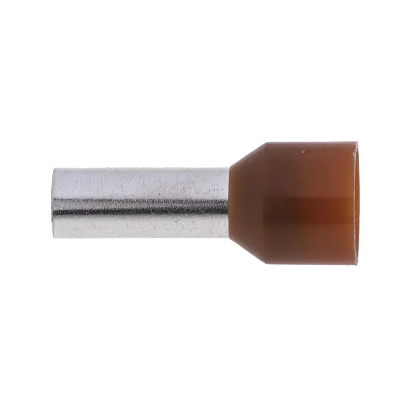 RS PRO Insulated Crimp Bootlace Ferrule Brown 12 mm Pin Length 4.9 mm Pin Diameter to 8 AWG Wire Size 157-1244