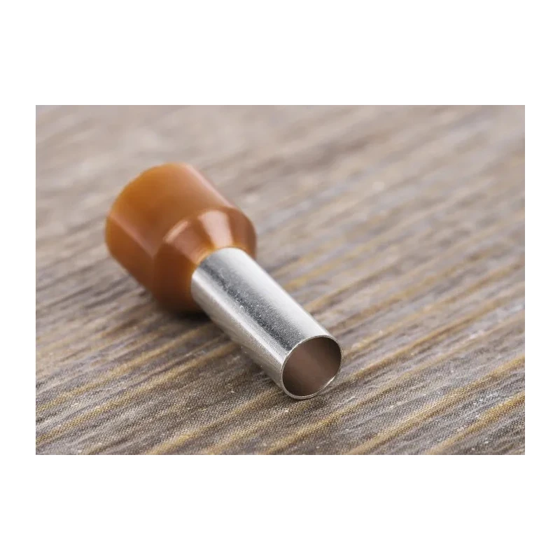 RS PRO Insulated Crimp Bootlace Ferrule Brown 12 mm Pin Length 4.9 mm Pin Diameter to 8 AWG Wire Size 157-1244