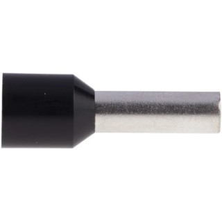 RS PRO Insulated Crimp Bootlace Ferrule, 12 mm Pin Length, 3.9 mm Pin Diameter, Nylon Insulation, Black, for 10 AWG 157-1266