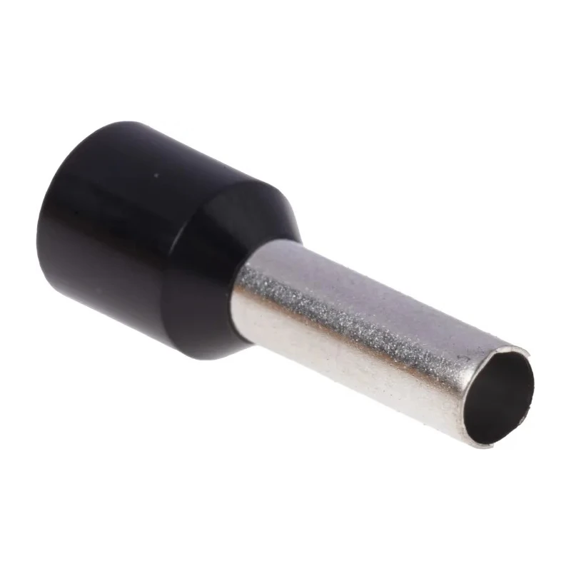 RS PRO Insulated Crimp Bootlace Ferrule, 12 mm Pin Length, 3.9 mm Pin Diameter, Nylon Insulation, Black, for 10 AWG 157-1266