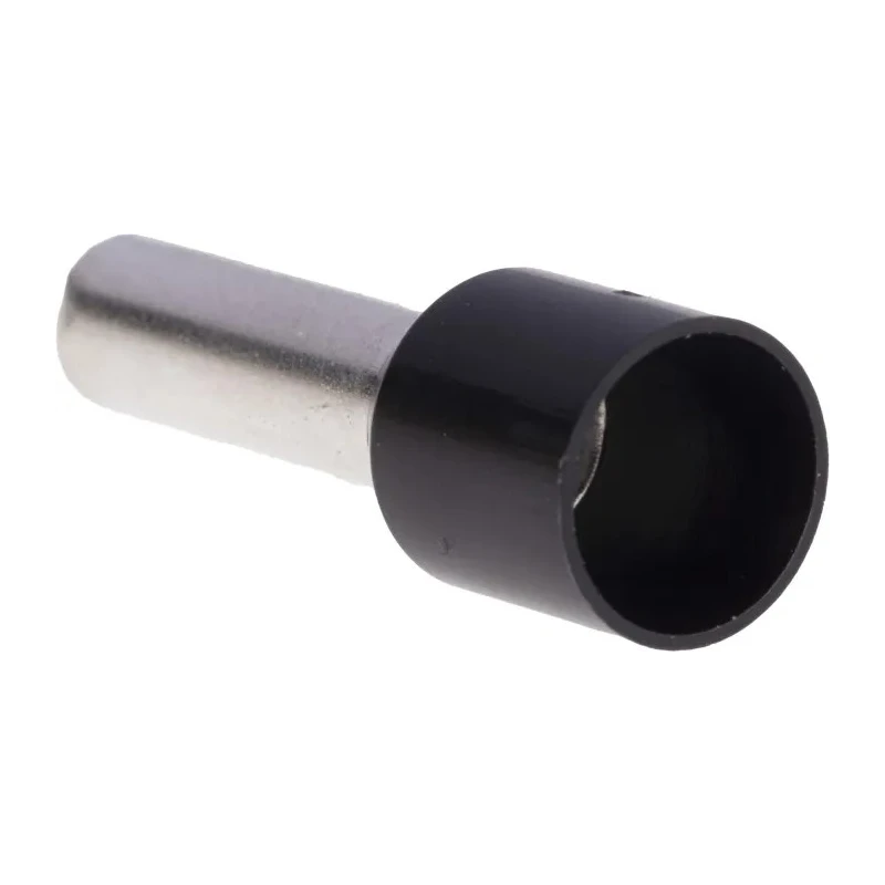RS PRO Insulated Crimp Bootlace Ferrule, 12 mm Pin Length, 3.9 mm Pin Diameter, Nylon Insulation, Black, for 10 AWG 157-1266