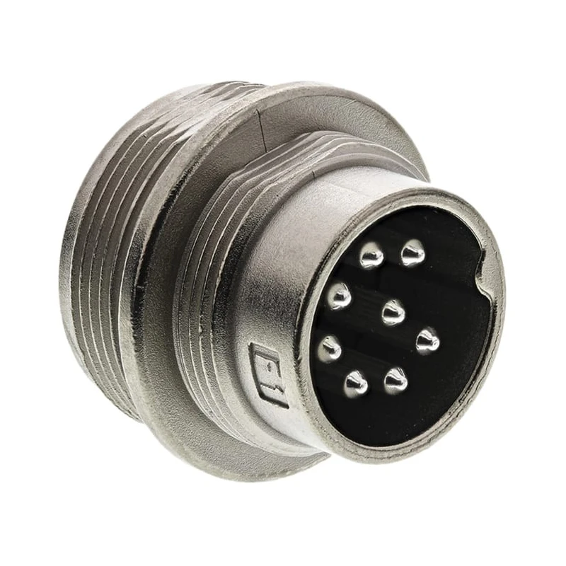 Amphenol Industrial C 091 D 8 Pole Straight M16 DIN Plug Panel Mount Screw Terminal 5A 100V AC/DC IP67 C09131W0081002U