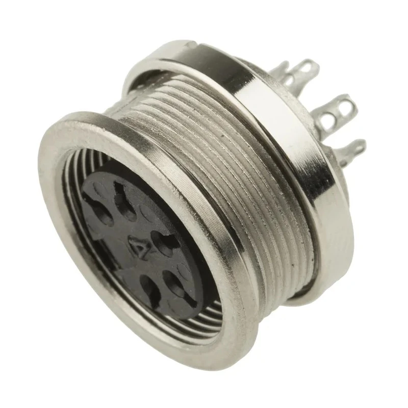 Amphenol Industrial 5 Pole Straight M16 Panel Mount DIN Socket 5A 300V AC/DC C091-31N005-1002