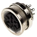 Amphenol Industrial C 091 D 6 Pole Straight M16 DIN Socket, 5A, 300 V AC/DC, IP67, Screw Panel Mount Female C091-31N006-1002