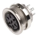 Amphenol Industrial C 091 D 7 Pole Straight M16 DIN Socket Female Panel Mount 5A 300V AC/DC IP67 Screw C091-31N007-1002