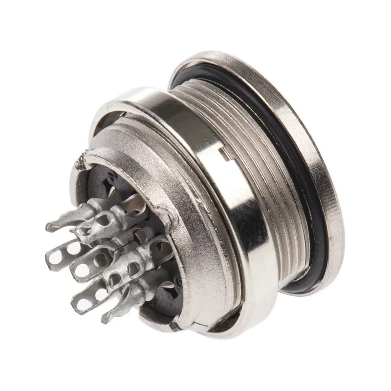 Amphenol Industrial C 091 D 7 Pole Straight M16 DIN Socket Female Panel Mount 5A 300V AC/DC IP67 Screw C091-31N007-1002