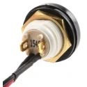 ITW Switches 48 Series Illuminated Push Button Switch, Panel Mount, 14 mm Cutout, Black, SPST, IP67 48-1-RB-B-BK-B