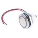 ITW Switches 48M Series Illuminated Panel Mount Latching Push Button Switch, Silver Actuator, SPST, Red LED, IP67 48M-612R