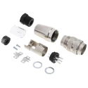 Amphenol Industrial C 091 D 5 Pole Straight M16 DIN Plug 5A 300V ac 300V dc IP67 Screw-On Cable Male C09131H0051002