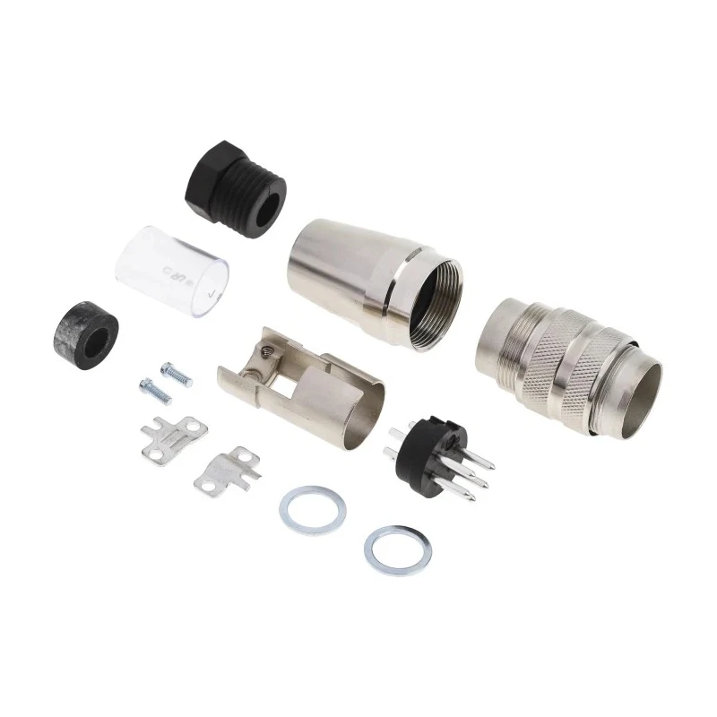 Amphenol Industrial C 091 D 5 Pole Straight M16 DIN Plug 5A 300V ac 300V dc IP67 Screw-On Cable Male C09131H0051002