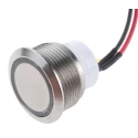 ITW Switches 48M Series Illuminated Round Push Button Switch Panel Mount 19 mm Cutout Silver SPST IP67 48M 612B