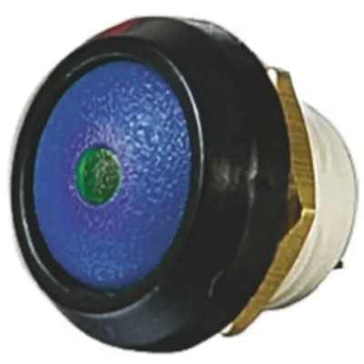 ITW Switches 48 Series Illuminated Push Button Switch Panel Mount 14 mm Cutout Blue SPST IP67 48-1-RB-G-BL-B