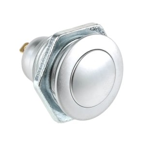 ITW Switches 57M Series Panel-Mount Push Button Switch 16mm Cutout Silver SPST IP67 57M 110N