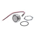 ITW Switches 48M Series Illuminated Panel Mount Push Button Switch 19mm Cutout Silver Round SPST IP67 48M 612G
