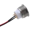 ITW Switches 48M Series Illuminated Panel Mount Push Button Switch 19mm Cutout Silver Round SPST IP67 48M 612G