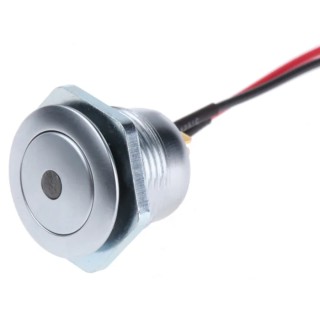 ITW Switches Illuminated Push Button Switch Panel Mount 16 mm Cutout Silver SPST IP67 57M 211B