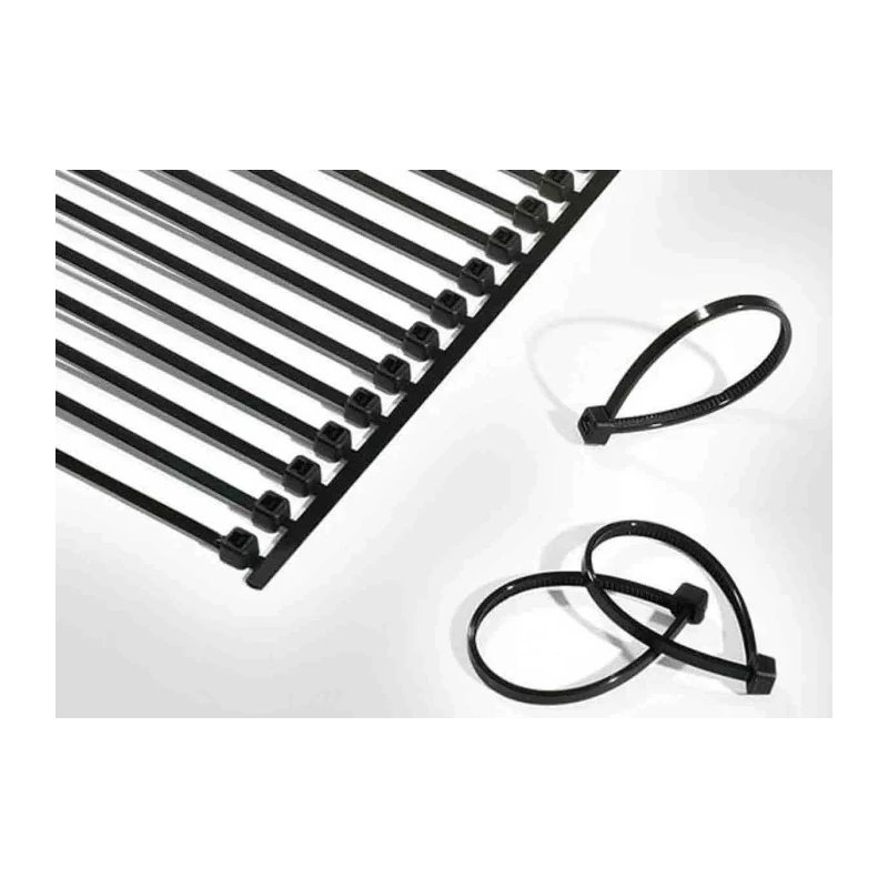 HellermannTyton Non-Releasable Cable Tie 100 mm Length x 2.5 mm Width, Black Polyamide 66, UV 120-50010 T18RA3500-PA66HSW-BK