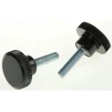 RS PRO Black Zwitterionic Polysaccharides Polyamide 66 Knurled Clamping Knob Threaded Stud 702-7541