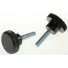 RS PRO Black Zwitterionic Polysaccharides Polyamide 66 Knurled Clamping Knob Threaded Stud 702-7541