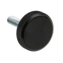 RS PRO Black Knurled Clamping Knob, Threaded Stud, M6 Thread Length 20mm, Knob Diameter 26 mm 702-7557