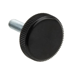 RS PRO Black Knurled Clamping Knob, Threaded Stud, M6 Thread Length 20mm, Knob Diameter 26 mm 702-7557