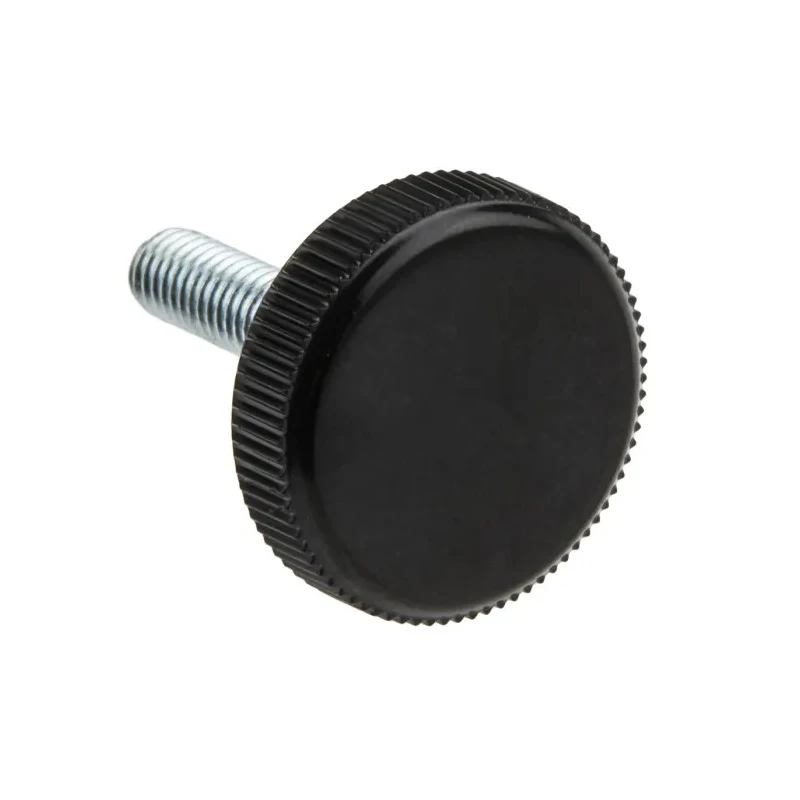 RS PRO Black Knurled Clamping Knob, Threaded Stud, M6 Thread Length 20mm, Knob Diameter 26 mm 702-7557