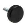 RS PRO Black Knurled Clamping Knob, Threaded Stud, M6 Thread Length 20mm, Knob Diameter 26 mm 702-7557