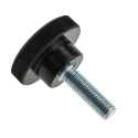RS PRO Black Knurled Clamping Knob, Threaded Stud, M6 Thread Length 20mm, Knob Diameter 26 mm 702-7557