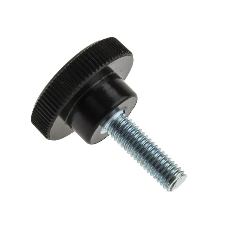 RS PRO Black Knurled Clamping Knob, Threaded Stud, M6 Thread Length 20mm, Knob Diameter 26 mm 702-7557