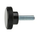 RS PRO Black Knurled Clamping Knob, Threaded Stud, M6 Thread Length 20mm, Knob Diameter 26 mm 702-7557