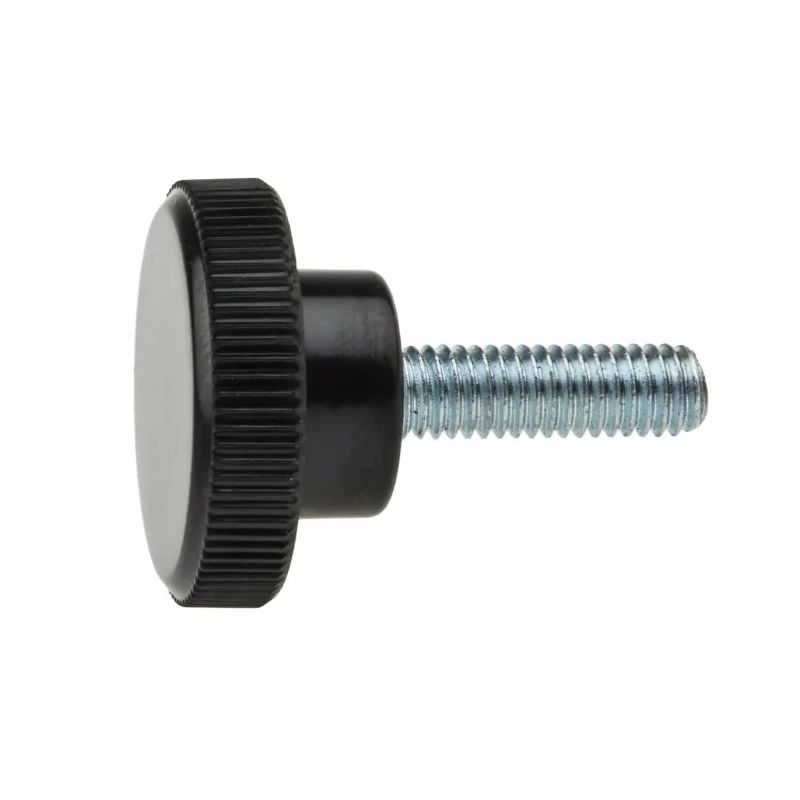 RS PRO Black Knurled Clamping Knob, Threaded Stud, M6 Thread Length 20mm, Knob Diameter 26 mm 702-7557