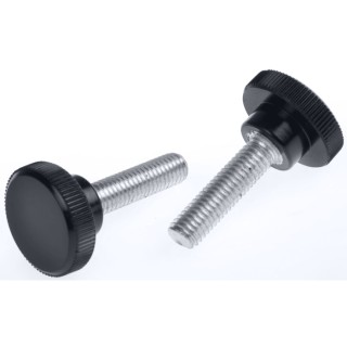 RS PRO Black Duroplast Knurled Clamping Knob, M8 Threaded Stud, 30mm Thread Length, 26mm Diameter 702-7554