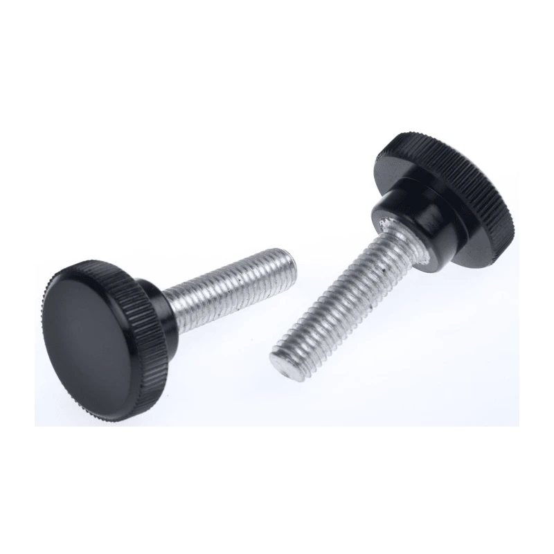 RS PRO Black Duroplast Knurled Clamping Knob, M8 Threaded Stud, 30mm Thread Length, 26mm Diameter 702-7554