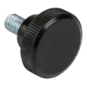 RS PRO Black Zwitterionic Polysaccharides Polyamide 66 Knurled Clamping Knob M6 x 10mm Threaded Stud 702-7544