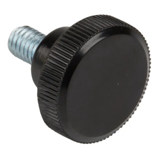 RS PRO Black Zwitterionic Polysaccharides Polyamide 66 Knurled Clamping Knob M6 x 10mm Threaded Stud 702-7544