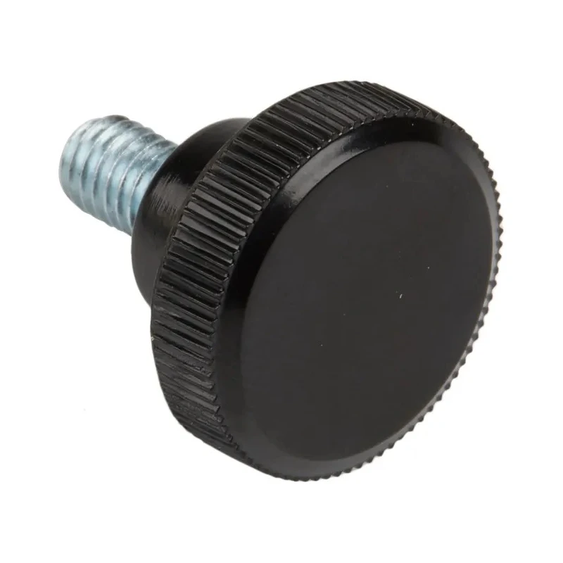 RS PRO Black Zwitterionic Polysaccharides Polyamide 66 Knurled Clamping Knob M6 x 10mm Threaded Stud 702-7544