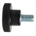 RS PRO Black Zwitterionic Polysaccharides Polyamide 66 Knurled Clamping Knob M6 x 10mm Threaded Stud 702-7544