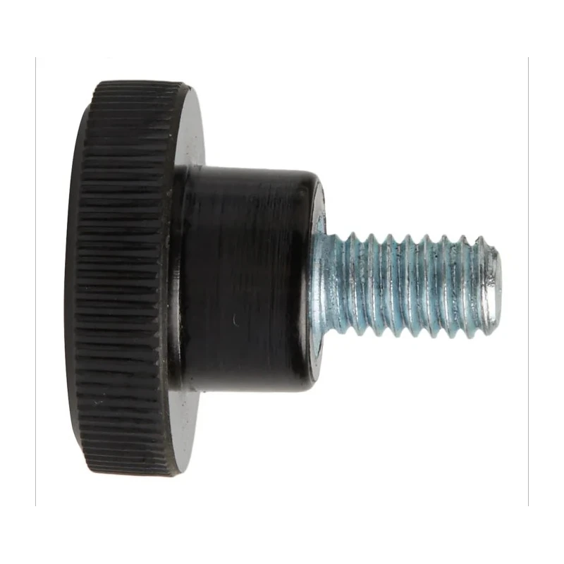 RS PRO Black Zwitterionic Polysaccharides Polyamide 66 Knurled Clamping Knob M6 x 10mm Threaded Stud 702-7544