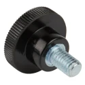 RS PRO Black Zwitterionic Polysaccharides Polyamide 66 Knurled Clamping Knob M6 x 10mm Threaded Stud 702-7544