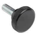RS PRO Black Zwitterionic Polysaccharides Polyamide 66 Knurled Clamping Knob Threaded Stud M8 x 20 mm 702-7550