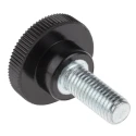 RS PRO Black Zwitterionic Polysaccharides Polyamide 66 Knurled Clamping Knob Threaded Stud M8 x 20 mm 702-7550