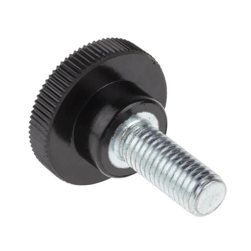 RS PRO Black Zwitterionic Polysaccharides Polyamide 66 Knurled Clamping Knob Threaded Stud M8 x 20 mm 702-7550